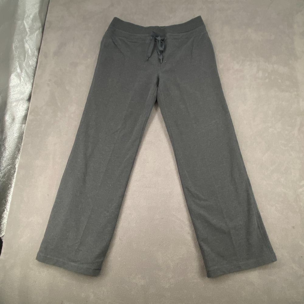 Womens Pants 33 Gray Mid Rise Bootcut Flared Leg Comfort Drawstring